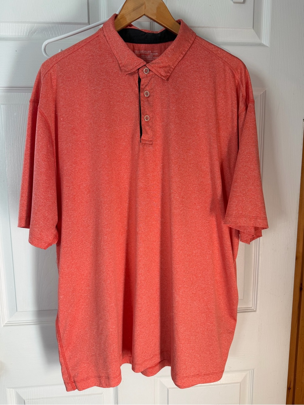 Men's Heather Coral Short Sleeve Polo Shirt